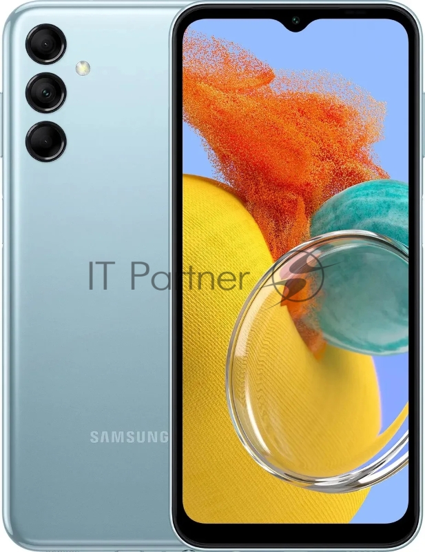 Смартфон Samsung SM-M146B Galaxy M14 64Gb 4Gb голубой моноблок 3G 4G 2Sim 6.6 1080x2408 Android 13 50Mpix 802.11 a/b/g/n/ac NFC GPS GSM900/1800 GSM1900 microSD max1024Gb