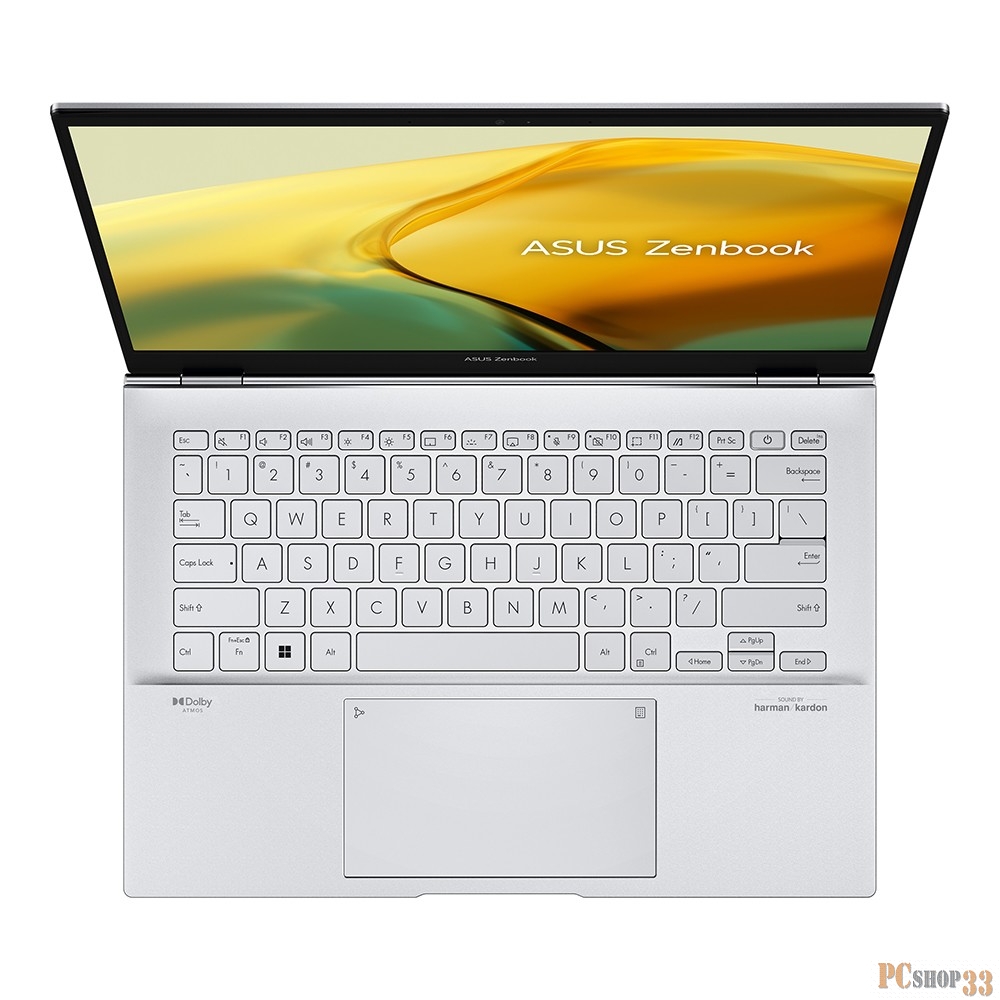 Ноутбук Asus Zenbook 14 UX3402VA-KP308 Core i7 1360P 16Gb SSD1Tb Intel Iris Xe graphics 14 IPS WQXGA (2560x1600) noOS silver WiFi BT Cam Bag (90NB10G6-M00FE0)