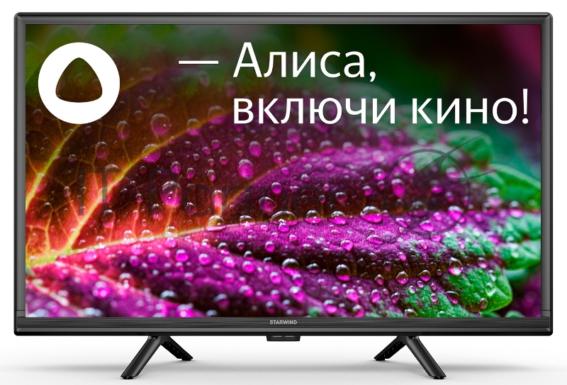 Телевизор LED Starwind 24 SW-LED24SG304 Яндекс.ТВ Slim Design черный/черный HD 60Hz DVB-T DVB-T2 DVB-C DVB-S DVB-S2 USB WiFi Smart TV