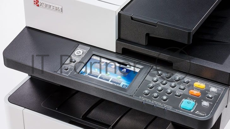 МФУ Kyocera Ecosys M5526cdw, цветной лазерный принтер/сканер/копир, A4, 26 стр/мин, 1200x1200 dpi, 512 Мб, ADF, дуплекс, подача: 300 лист., вывод: 150 лист., Post Script, Ethernet, USB, Wi-Fi, картридер, цветной ЖК-дисплей