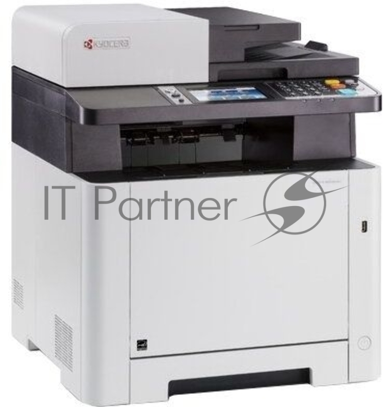 МФУ Kyocera Ecosys M5526cdw, цветной лазерный принтер/сканер/копир, A4, 26 стр/мин, 1200x1200 dpi, 512 Мб, ADF, дуплекс, подача: 300 лист., вывод: 150 лист., Post Script, Ethernet, USB, Wi-Fi, картридер, цветной ЖК-дисплей