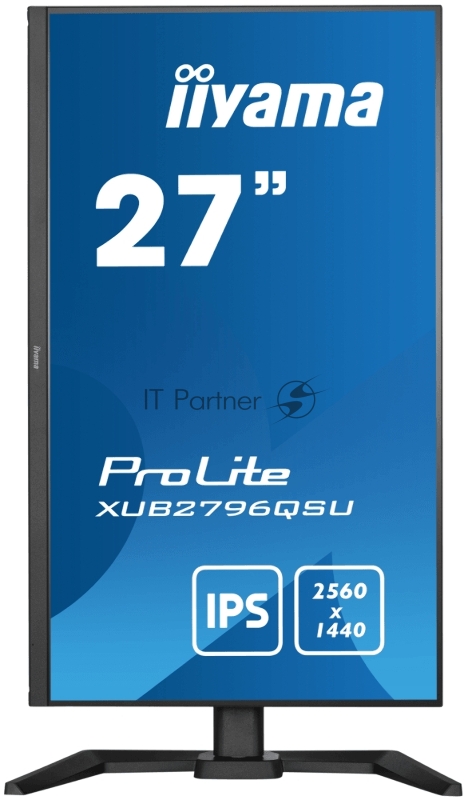 Монитор LCD 27 16:9 2560х1440(WQHD) IPS, nonGLARE, 250cd/m2, H178°/V178°, 1000:1, 80M:1, 16,7 миллионов цветов, 1ms, VGA, HDMI, DP, USB-Hub, Height adj, Pivot, Tilt, Swivel, Speakers, Swivel, 3Y, Black