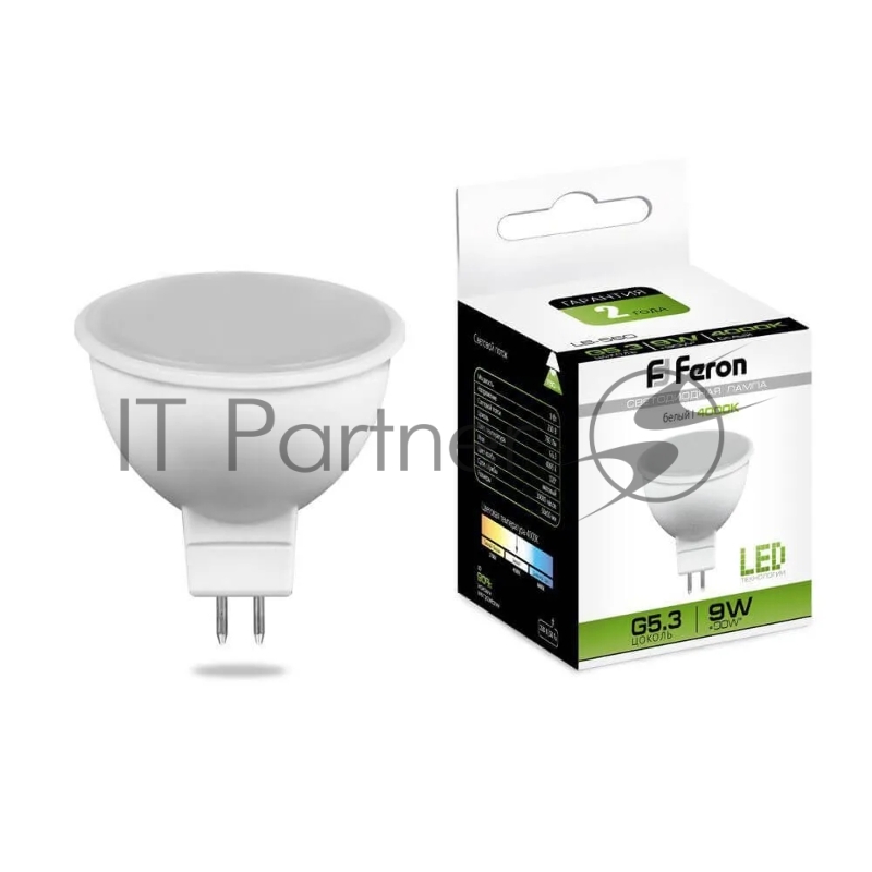 Лампа светодиодная LB-560 (9W) 230V G5.3 4000K MR16 | 25840 | FERON