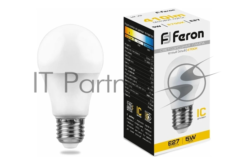 Лампа светодиодная LB-38 (5W) 230V E27 2700K G45 | 25404 | FERON