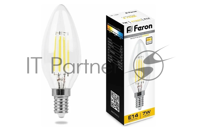 Лампа FERON светодиодная, 7W 230V E14 2700K, LB-166 25870