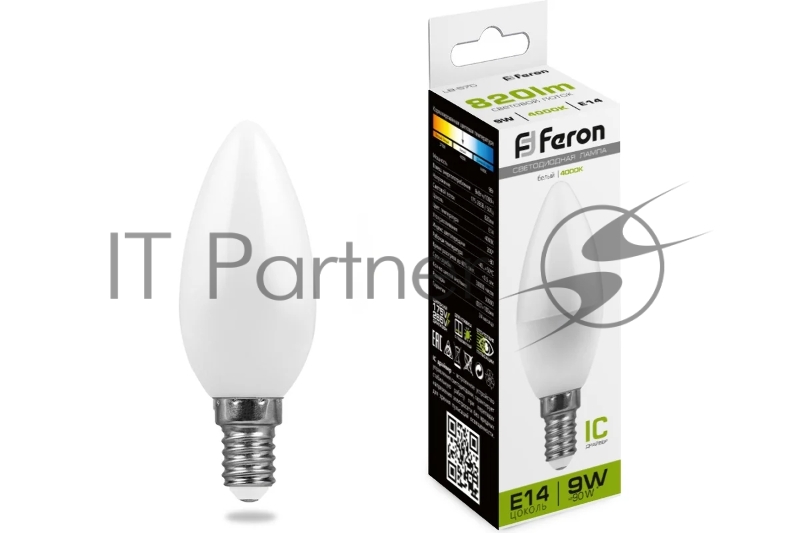 Лампа FERON светодиодная, 9W 230V E14 4000K, LB-570 25799