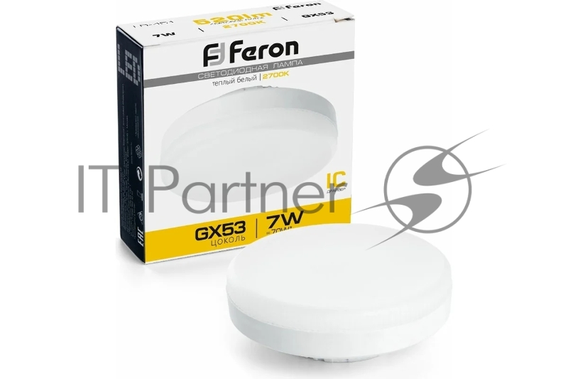 Лампа светодиодная LED 7вт GX53 теплый таблетка