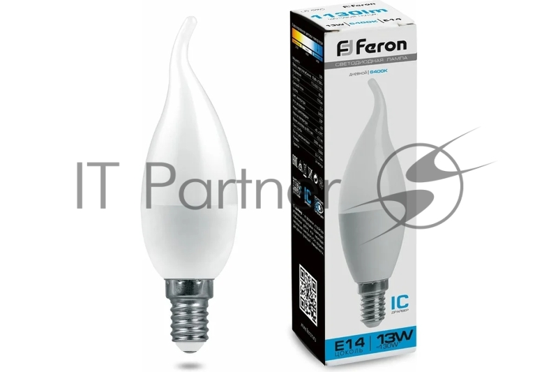 Лампа светодиодная LED 13вт Е14 дневной матовая свеча на ветру