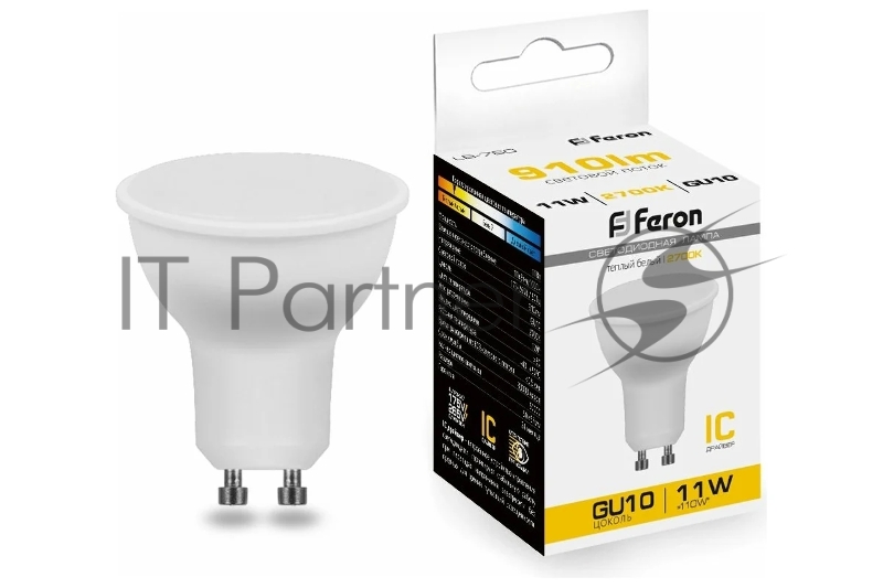 Лампа светодиодная LED 11вт 230в GU10 теплый