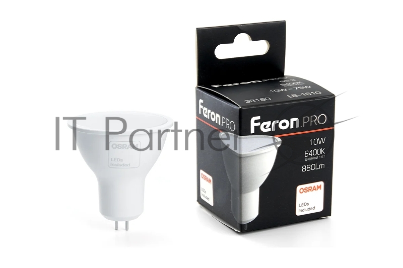 Лампа светодиодная LED 10вт 230в GU5.3 дневной Feron.PRO