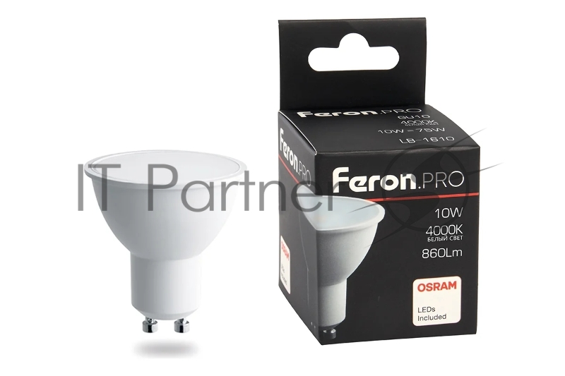 Лампа светодиодная LED 10вт 230в GU10 белый Feron.PRO
