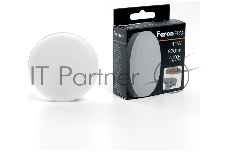 Лампа светодиодная LED 11вт GX53 белый таблетка Feron.PRO