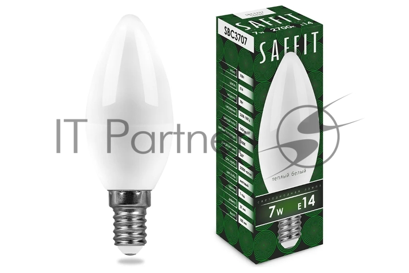 Лампа светодиодная LED 7вт E14 теплый матовая свеча