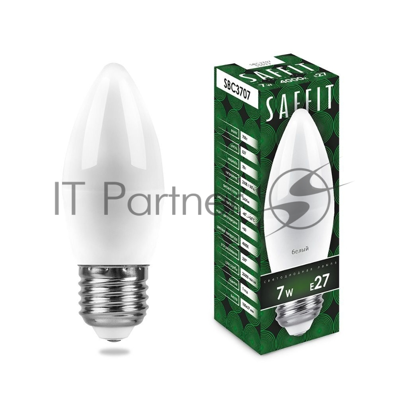 Лампа светодиодная LED 7вт E27 белый матовая свеча