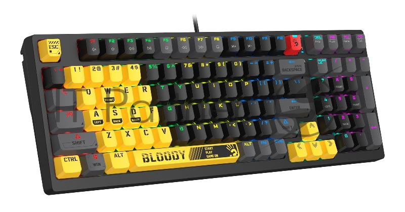 Клавиатура A4Tech Bloody S98 механическая желтый/серый USB for gamer LED (SPORTS LIME)