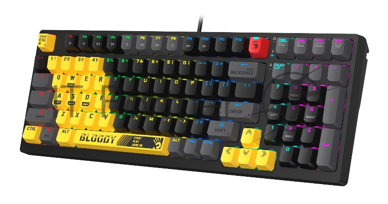Клавиатура A4Tech Bloody S98 механическая желтый/серый USB for gamer LED (SPORTS LIME)