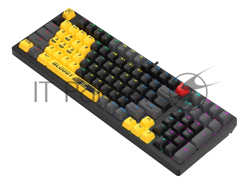 Клавиатура A4Tech Bloody S98 механическая желтый/серый USB for gamer LED (SPORTS LIME)