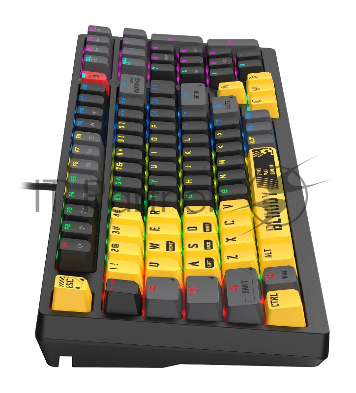 Клавиатура A4Tech Bloody S98 механическая желтый/серый USB for gamer LED (SPORTS LIME)