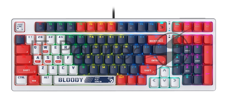 Клавиатура A4Tech Bloody S98 механическая синий/белый USB for gamer LED (SPORTS NAVY)