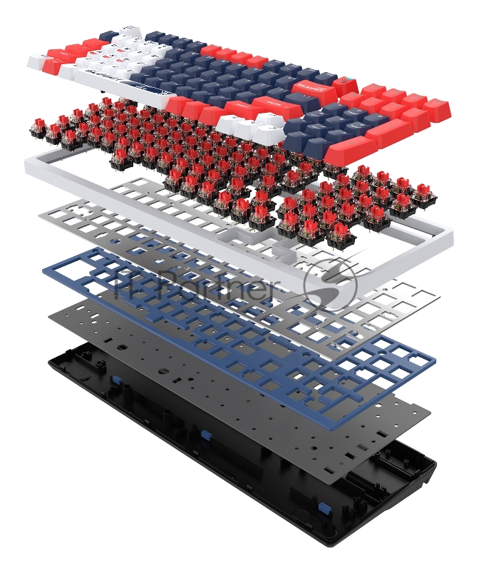 Клавиатура A4Tech Bloody S98 механическая синий/белый USB for gamer LED (SPORTS NAVY)