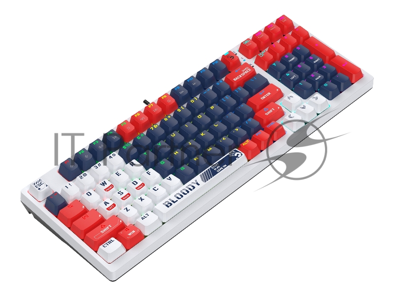 Клавиатура A4Tech Bloody S98 механическая синий/белый USB for gamer LED (SPORTS NAVY)