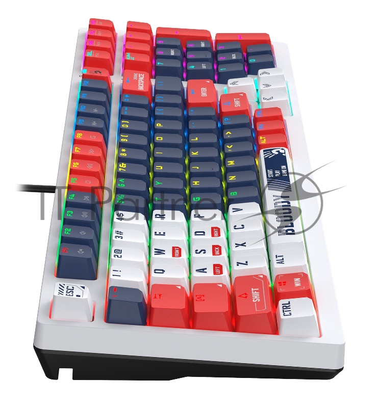 Клавиатура A4Tech Bloody S98 механическая синий/белый USB for gamer LED (SPORTS NAVY)