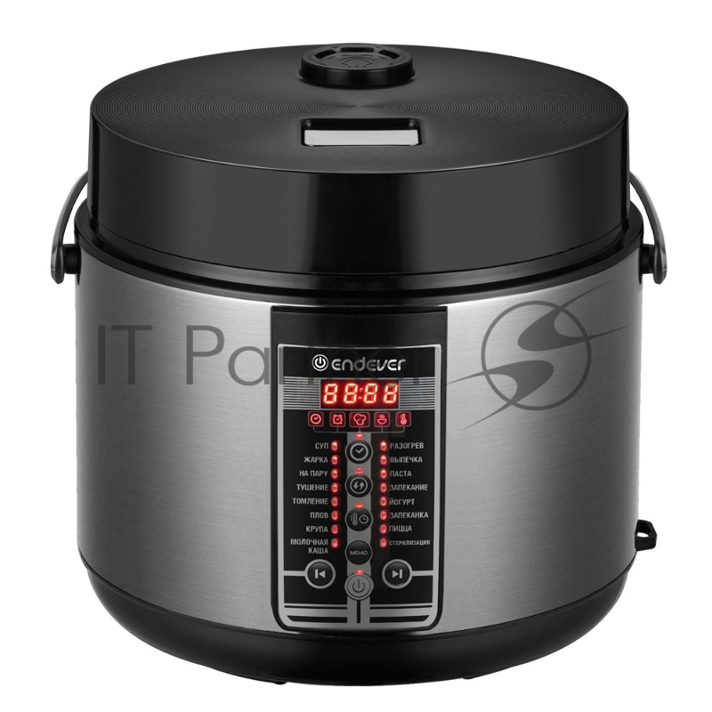 Мультиварка электрическая Endever Vita-97, черный/стальной, мощность 860 Вт, емкость 5л, 17 авторежимов работы,мульти повар, книга рецептов, 4 шт/уп.