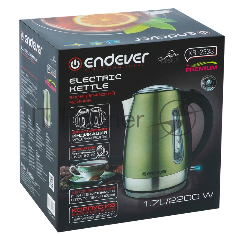 Чайник Endever Skyline KR-233S, зеленый