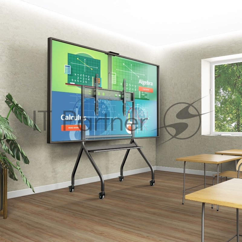 Подставка для телевизора Onkron TS2080 черный 60-120 макс.150кг напольный мобильный