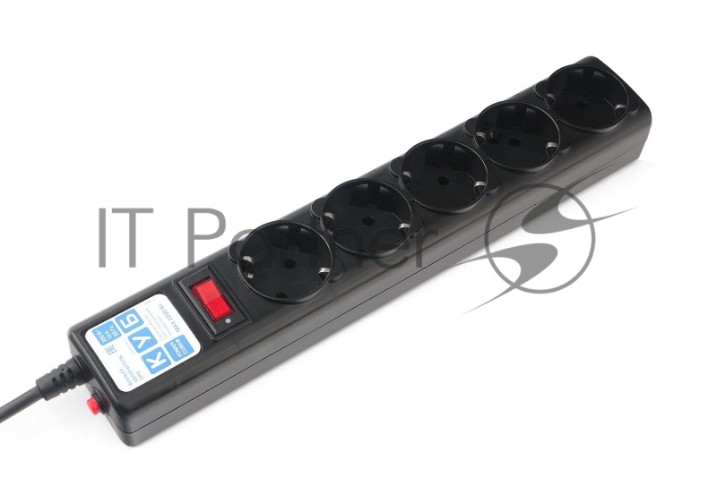 Сетевой фильтр Powercube SPG5-С2 1.9м (5 розеток) черный (коробка)