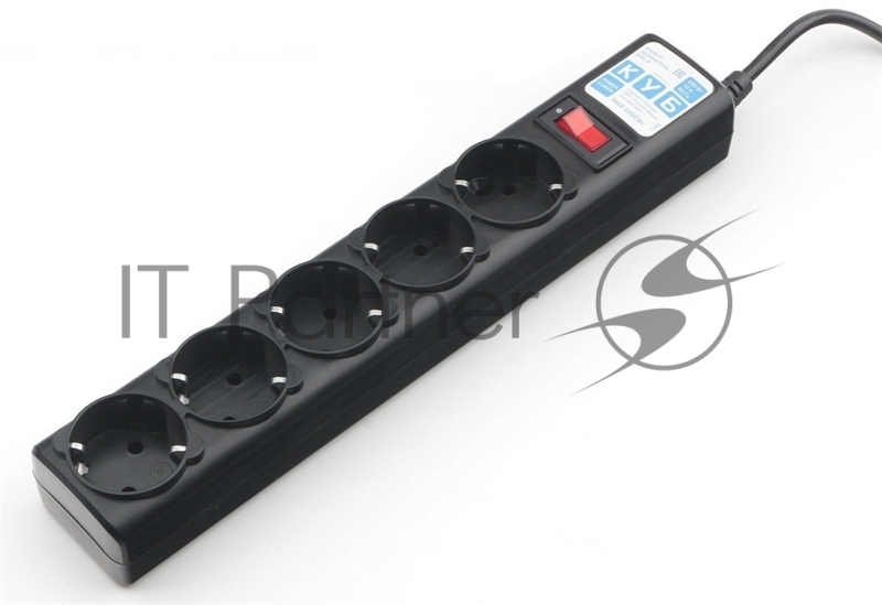 Сетевой фильтр Powercube SPG5-С2 1.9м (5 розеток) черный (коробка)