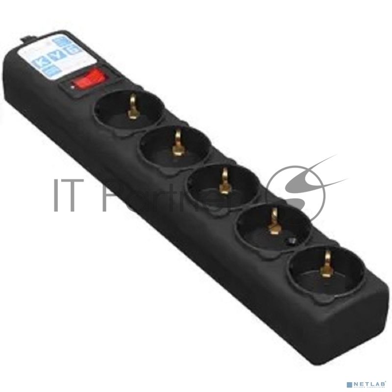 Сетевой фильтр Powercube SPG5-С2 1.9м (5 розеток) черный (коробка)