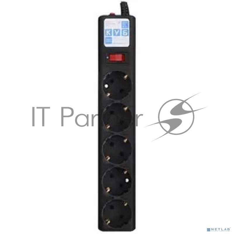 Сетевой фильтр Powercube SPG5-С2 1.9м (5 розеток) черный (коробка)