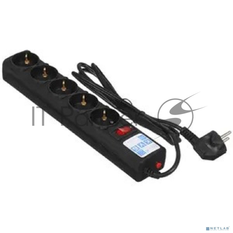 Сетевой фильтр Powercube SPG5-С2 1.9м (5 розеток) черный (коробка)