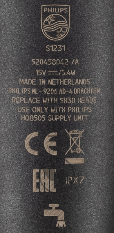 Бритва роторная Philips S1231/41 реж.эл.:3 питан.:элек.сеть/аккум. черный