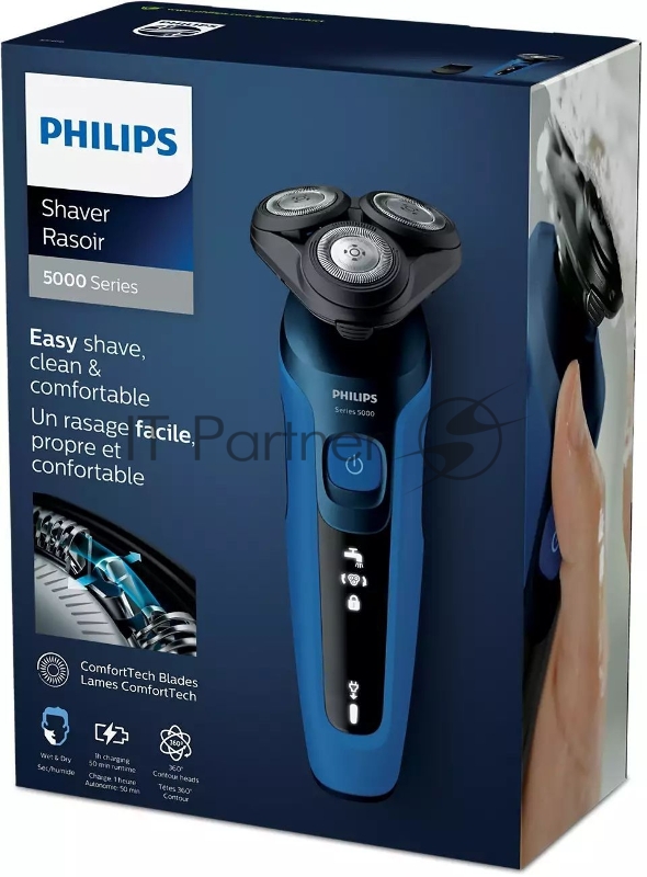 Бритва роторная Philips S5466/17 питан.:элек.сеть/аккум. синий
