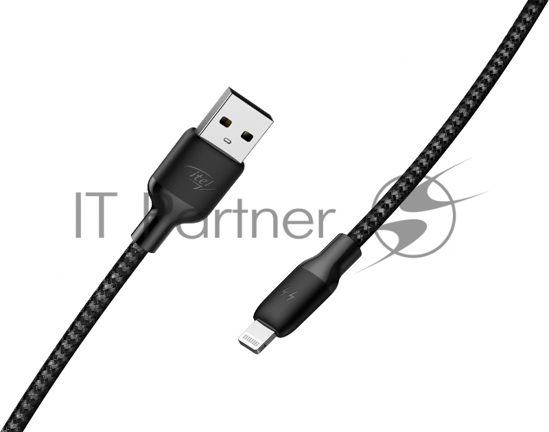 Кабель Itel L22N(ICD-L22N) USB (m)-Lightning (m) 1м черный коробка (упак.:1шт)