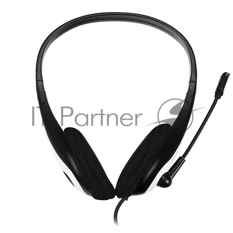 Компьютерная гарнитура CBR CHP 353M White проводная стерео, микрофон с шумоподавл., накл. наушники, USB, кнопка выкл. микрофона, регул. громк., регул. оголовья, длина каб. 2 м, цвет чёрный-белый