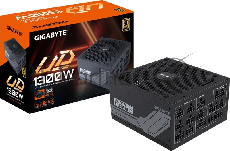 Блок питания Gigabyte ATX 1300W GP-UD1300GM PG5 Gen.5 80+ gold (24+4+4pin) APFC 120mm fan 8xSATA Cab Manag RTL