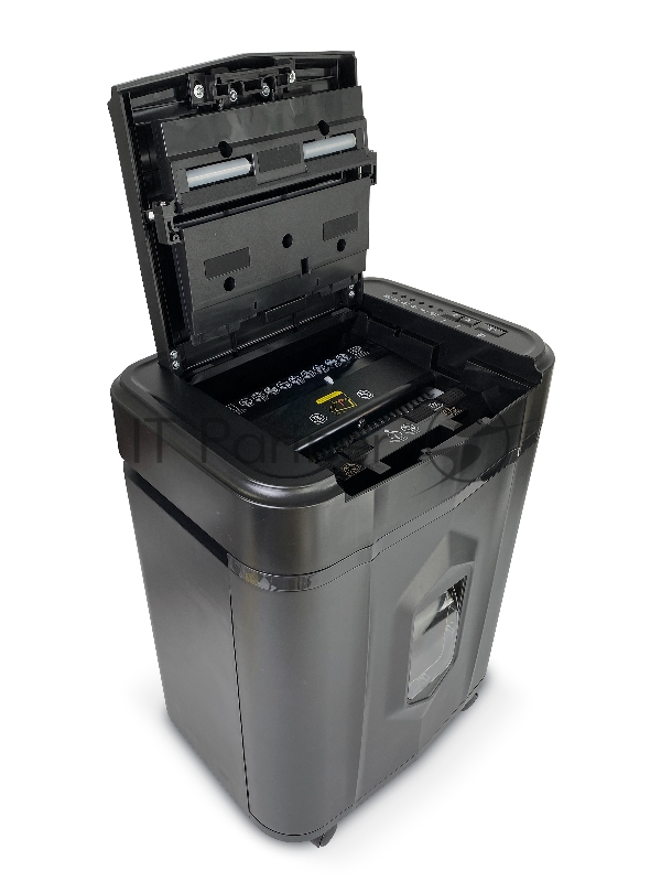 Шредер Heleos АП20-4 черный с автоподачей (секр.P-4) перекрестный 131лист. 20лтр. скрепки скобы пл.карты