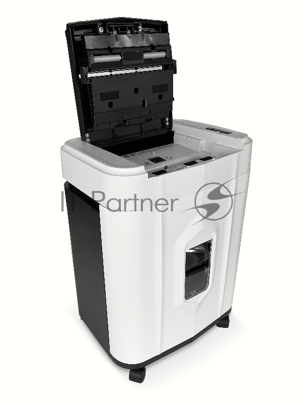 Шредер Heleos АП20-5 белый/черный с автоподачей (секр.P-5) перекрестный 131лист. 20лтр. скрепки скобы пл.карты