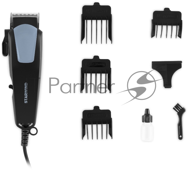 Машинка для стрижки Starwind SHC 1788 черный/серый 8Вт (насадок в компл:4шт)