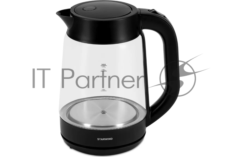 Чайник электрический Starwind SKG4030 1.7л. 2200Вт черный (корпус: стекло)