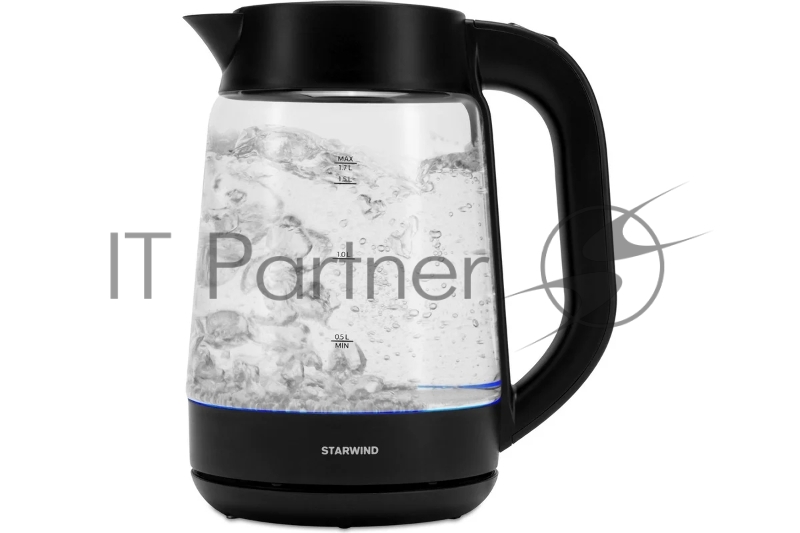 Чайник электрический Starwind SKG4030 1.7л. 2200Вт черный (корпус: стекло)