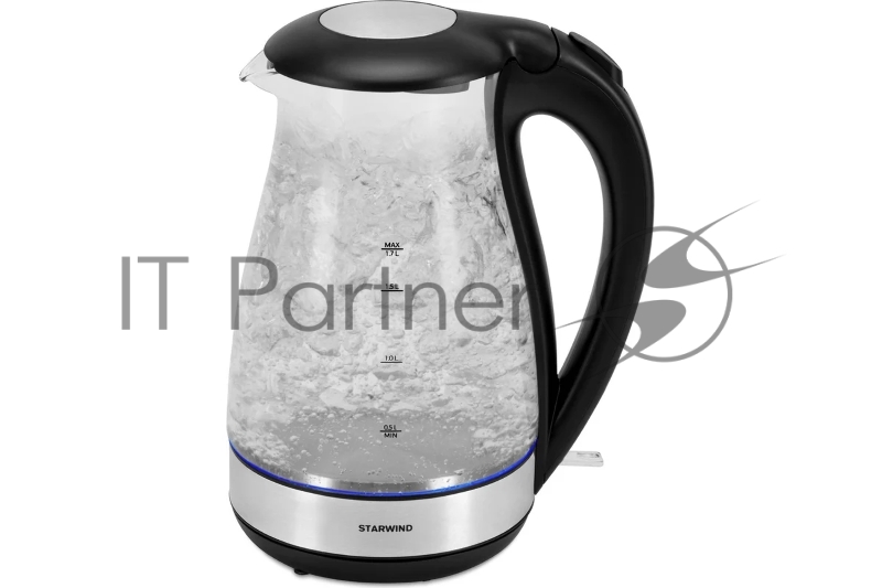 Чайник электрический Starwind SKP3039 1.7л. 2200Вт черный (корпус: стекло)