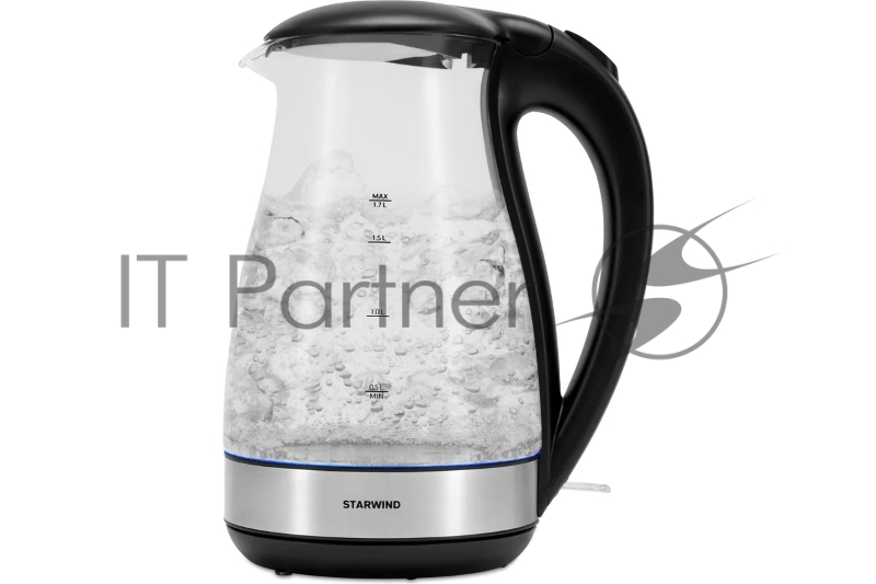 Чайник электрический Starwind SKP3039 1.7л. 2200Вт черный (корпус: стекло)