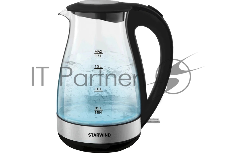Чайник электрический Starwind SKP3039 1.7л. 2200Вт черный (корпус: стекло)