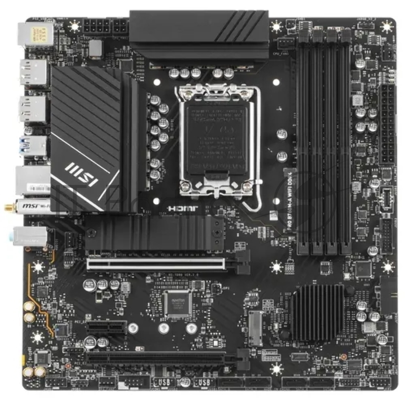 Материнская плата MSI PRO B760M-A WIF LGA1700,4DDR5,2PCI-Ex16,1PCI-E Gen2,7USB3.2 G