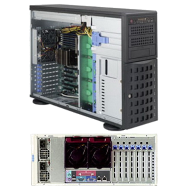 Серв. корпус 4U/Tower 19 RM Supermicro CSE-745TQ-R1200B, E-ATX, черный (1200Вт)
