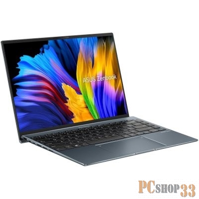 Ноутбук ASUS UX5401ZA-KN195 Touch 14(2880x1800 OLED 16:10)/Touch/Intel Core i7 12700H(2.3Ghz)/16384Mb/512PCIS Iris Xe Graphics/Cam/BT/WiFi/63WHr/war 1y/1.4kg/Pine Grey/DOS + NumberPad алюм корп
